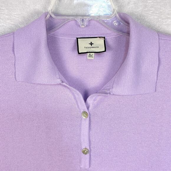 Tuckernuck Clayton Sweater Polo Womens XL/XXL Purple Boxy Knit Preppy Soft Girl - Picture 4 of 9